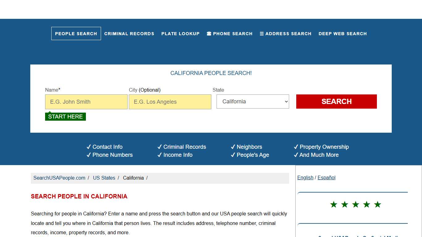 California People Search | SearchUSAPeople